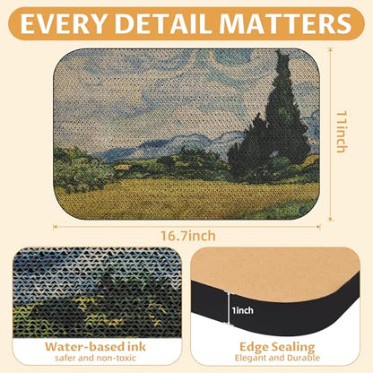 2 Pack Art Cat Scratcher, Wall-Mountable Cat Scratch Pad, Cat Wall Scratcher 16.7x11x1 Inch Cat Scratching Board for Indoor Cats Toy (Series2) - color: Van Gogh2-2