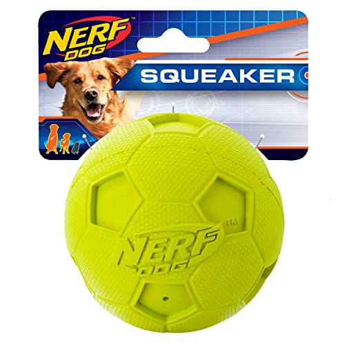 Nerf Dog 4in Soccer Squeak Ball Green, Dog Toy, Model Number: 2172 - color: Green, size: 4-inches
