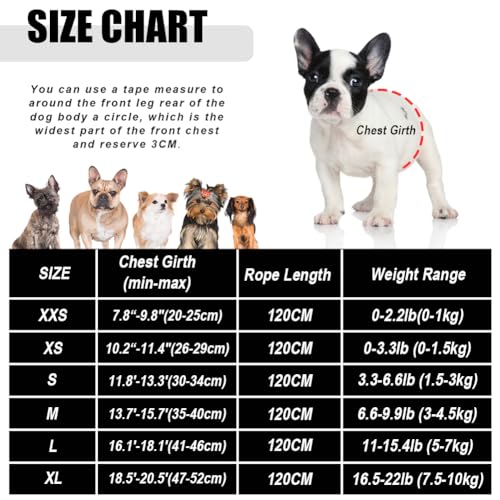 Dog Harness and Leash Set for Walking, Soft Mesh Adjustable Easy Control Lightweight Cat Vest Harnesses with Reflective Strips, Escape Proof Small Dogs Cats Vests (Pink, X-Small) - color: Pink, size: X-Small