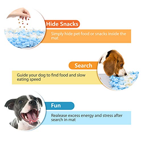 TwoEar Snuffle Mat for Dog, Nosework Mat, Interactive Activity Puzzle Toy, Great for Stress Release, Enrichment Blanket, Pet Activity/Toy/Play Mat, Machine Washable, for Small Medium Large Dog
