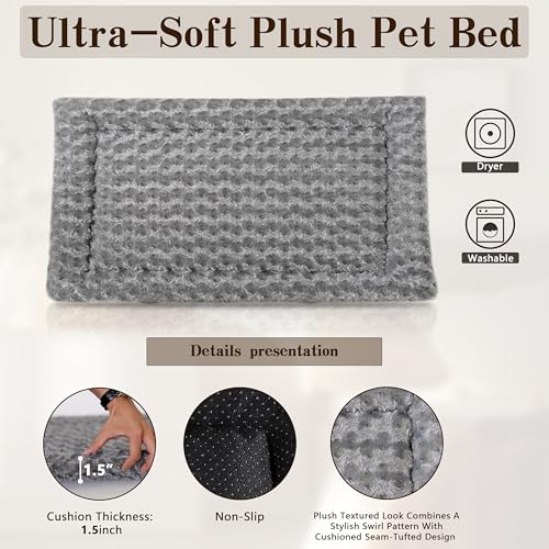 Dog Crate Furniture,Wooden Dog Crate End Table with Storage Drawer&Cushion&Tray, QC3.0 Wireless Charging,Dual USB,Small Dogs Rustic Style - color: Rustic Brown, size: 25.0"L x 19.0"W x 24.0"H