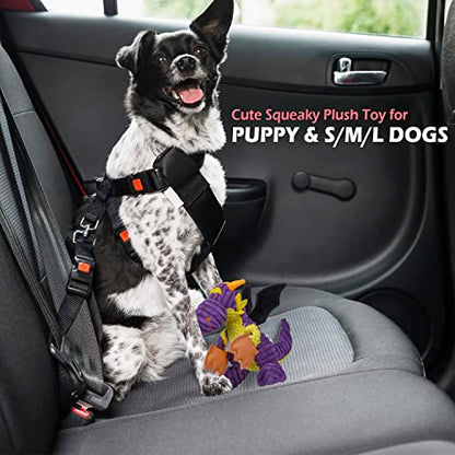 GOOLA Purple Dragon Dog Toy, Plush Squeaky Toy for Large Breeds, Interactive Fun with 5 Squeakers, Chew Toys for Puppies & Adult Dogs - color: Purple,Yellow,Black
