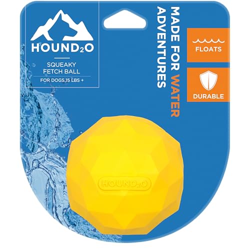 Dog Toys | Squeaky Fetch Ball for Dogs | Bright Yellow Floating Outdoor Dog Ball with Squeaker - color: Yellow