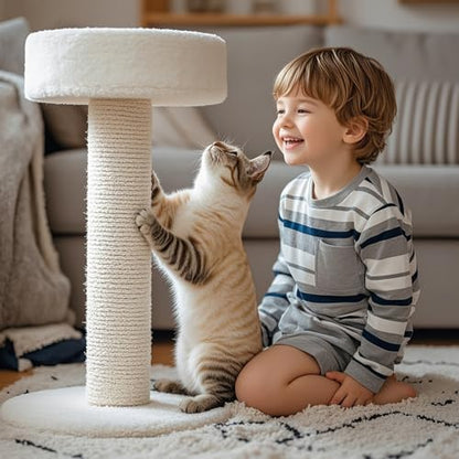 PowerKing Natural Sisal Replacement Scratching Post, 4 Pieces M8 Cat Scratch Post Refill Pole Parts for Refurbishment, White, Include Screws, White, 15.74''+15.74''+7.87''+7.87'' - color: White, size: 15.7''+15.7''+7.87''+7.87'' (2.67''Thick)
