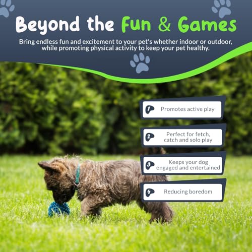 Spiky Dog Ball 1.8 Inch - Squeaky Textured Chew Toy for Small Dogs 4 Pack - Rubber Ball for Puppies, Aggressive Chewers, Gum Stimulation - Non-Toxic - color: 4 Pack
