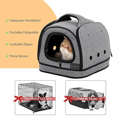 Petsfit Dog Travel Crate Small Design, Soft Sided Small Dog Kennel & Cat Kennel, Fit for Approved Travel, Camping, Outdoor Use