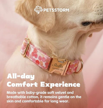 Personalized Polyester Collar, Personalized Polyester Dog Collar with Name and Phone Number, Customizable Laser-Engraved Collar with Metal Quick Release Buckle for Dogs - color: Multicolor Pattern