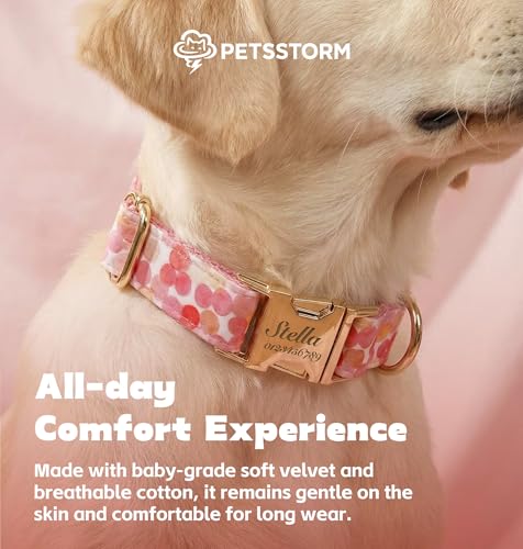 Personalized Polyester Collar, Personalized Polyester Dog Collar with Name and Phone Number, Customizable Laser-Engraved Collar with Metal Quick Release Buckle for Dogs - color: Multicolor Pattern