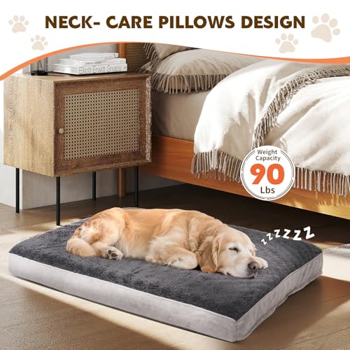 Orthopedic Dog Bed for Medium and Large Dogs - Waterproof Dog Sofa with Removable Washable Cover and Egg Crate Foam Comfort Pet Sleeping Mat, Pet Bed Couch with Zipper and Non-Slip Bottom