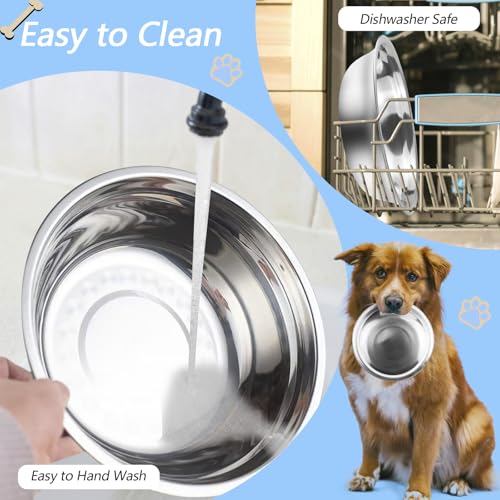 12 Pcs Stainless Steel Dog Bowls, 48 oz (6 Cups) Metal Dog Bowl Suitable for Medium to Large Dogs and Cats for Food or Water, Dishwasher Safe