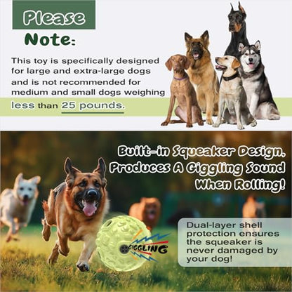Dog Wobble Giggle Ball, XL Size, Roll Herding Chew Toy for Large Aggressive Chewers, Interactive Indoor Outdoor Play