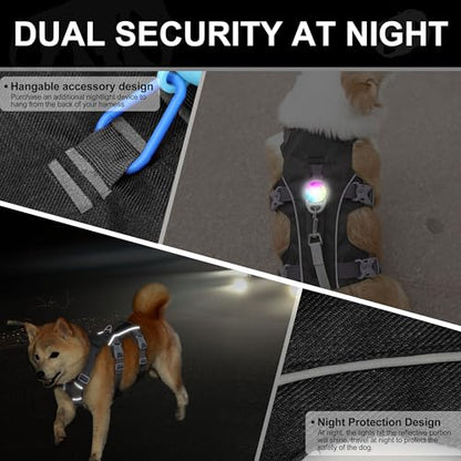 Escape Proof Dog Harness Medium Sized Dog, Reflective No Pull Dog Vest with Handle, Lightweight Full Body Pet Harness Adjustable for Walking,Training(Black,Chest:17-32") - color: Black, size: M: Chest 17-32", Fit 25-55 lbs