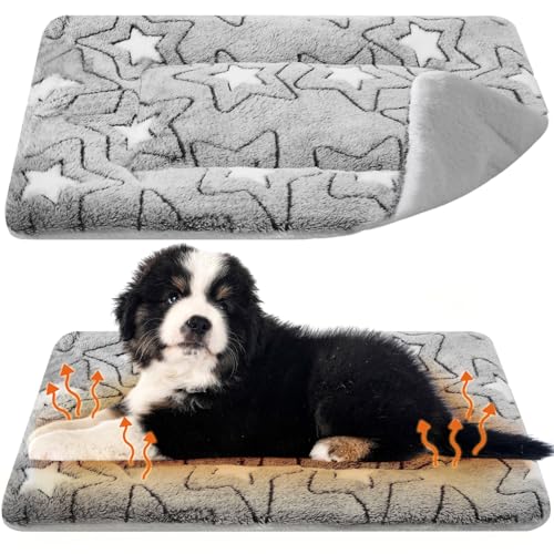 VitalCozy 2 Pack Self Warming Cat Mat Self Heating Pad Bed Reversible Machine Washable Reflects Body Heat Warm Thermal Pet Pad Crate Blanket for Feral and Indoor Cat(Double Star,20'' X 30'') - color: Grey, size: 20'' X 30''