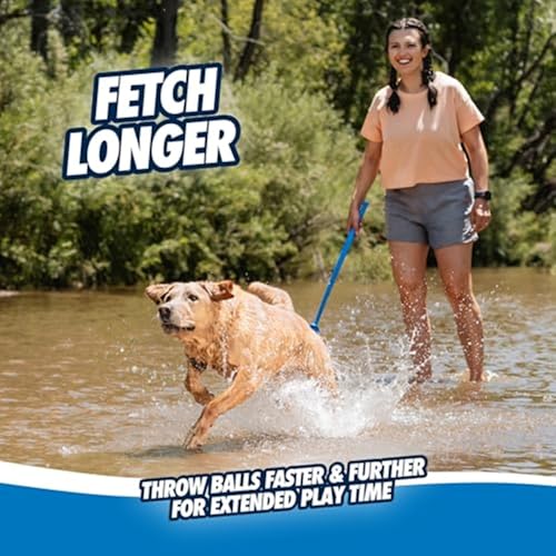 Chuckit! Dog Ball Launcher 12M Sport with 12" Handle Length for Medium 2.5" Dog Balls For Dogs 20-60 lb, Plastic Pet Fetch Ball Thrower, Perfect for Kids, Made in USA, Blue - size: 12in, style: Sport