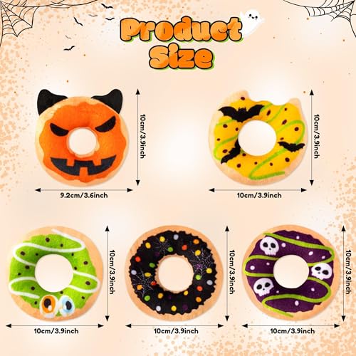 Summer Catnip Cat Toys - 5Pcs Pet Days Donut Catnip Stuffed Kittens Supplies, Funny Pumpkin Bat Spider Dessert Pet Toys, Fun Cats Chew Bite Teething Tool Catmint Birthday Interactive Supplies - style: Halloween Donut