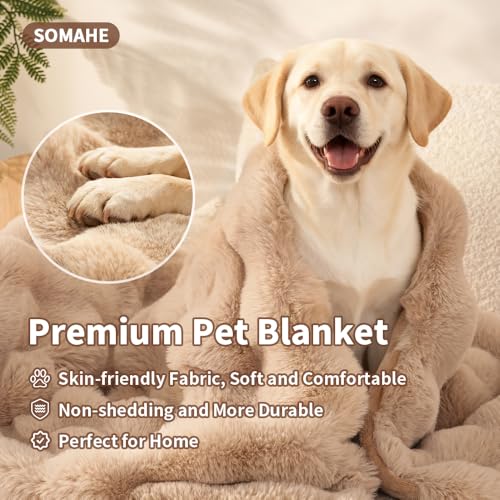 Dog Blanket, Reversible Sherpa & Bubble Fleece Pet Throw, Ultra-Soft Plush for Medium Dogs, Machine Washable, Anti-Static, Warm & Cozy, 39"×31" Inch Coffee - color: Coffee, size: 39"L x 31"W Inches