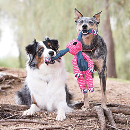 KONG Floppy Knots - Durable No‑Stuffing Squeaky Rope & Plush Dog Toy - for Teething, Playing (Bunny, Small/Medium) - color: Bunny, size: Small/Medium