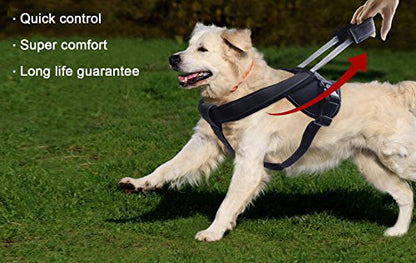 Heavy Duty Dog Harness for Large Dogs, No Pull Dog Vest Harness with Handle Extensible, Reflective Stitching (XXL) - size: XXL: Chest girth 32-47''