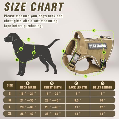 Tactical Dog Harness Medium Sized Dog,No Pull Military Dog Vest with Handle,Reflective Heavy Duty Pet Harness for Walking Hiking Training Brown M - color: Brown, size: Medium