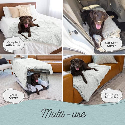 Best Friends by Sheri Calming Shag Dog Blanket – Ultra Soft Faux Fur Pet Throw, Anxiety-Relief, Lightweight Warm Bed Cover for Dogs and Cats, Machine Washable, Frost Gray, 40" x 50" - color: Frost, size: 40" x 50"