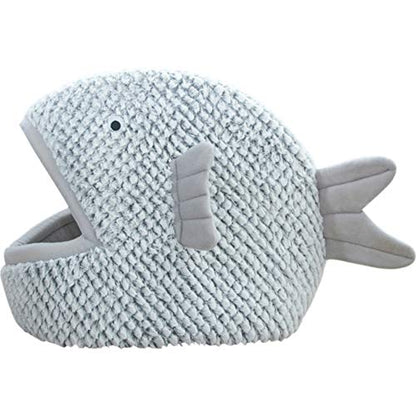 La La Pet® Plush Cat Bed Cave Calming Washable Pet House Bed Selfwarming Pet Bed Foldable Cat Sleep Tent Dog Nest Soft Puppy House Bed for Cats and Small Dogs(Gray,S) - color: Gray, size: S