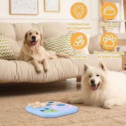 Interactive Dog Puzzle Toys Interactive Treat Dispensing Slow Feeder for Training and Mental Stimulating Dog Enrichment Toys, Dogs Puzzles for Smart Dogs Puppy Cats Pet(Blue) - color: blue