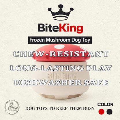 Natural Rubber Long Lasting Interactive Dog Toys to Keep Them Busy, Freeze Enrichment Toys for Medium and Large Dogs - Lifetime Replacement - Frozen Puzzle Treat Dispensing Dog Toys - color: Frozen Mushroom Dog Toy