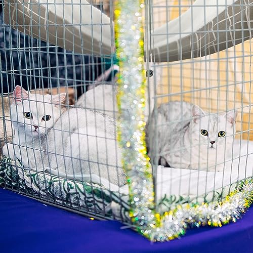 Jetec 2 Pack Cat Hammock for Cage, Catio Accessories Reversible Soft Cats Bed with Adjustable Straps and Hooks Double-Sided Linen and Fleece Hanging Hammock for Cats, Kitten(Geometry Pattern,M) - size: M