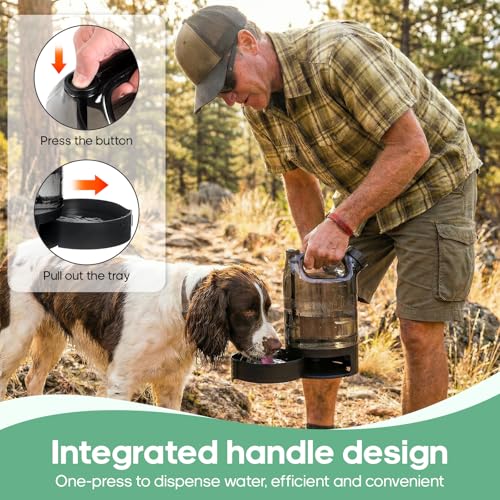 85 oz Large Portable Dog Water Bottle & Bowl for Active Large Dogs, No-Spill Leak Proof Dog Water Dispenser for Walking,Park,Travel, Camping, Hiking, Car - Durable, Sturdy & Easy to Carry