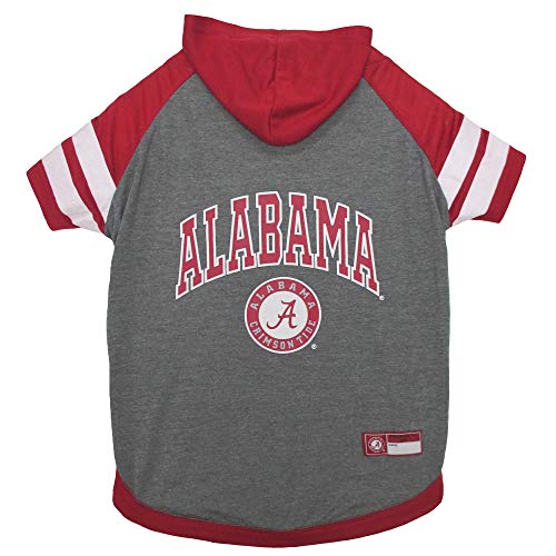 NCAA Alabama Crimson Tide Hoodie for Dogs & Cats, Small Collegiate Licensed Dog Hoody Tee Shirt. Sports Hoody T-Shirt for Pets. College Sporty Dog Hoodie Shirt. - color: Alabama Crimson Tide, size: Small