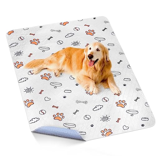 Washable Pee Pads for Dogs, Extra Large 60"x48" Super Absorbent Reusable Training Dog Pads, 100% Waterproof Non-Slip Dog Pee Pads Whelping Pads Dog Playpen Pads Extra Dog Pads Dog Mat Pet Pads - size: 48X60 (1 Pack)