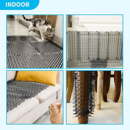 16 x 8 Inch Cat Scat Mat with Spikes, Scat Mat for Cats Cat Deterrent Mat Digging Stopper Repellent Spike Mat 12 Pack - size: 12 Pack