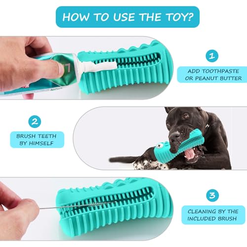 Cutiful Dog Toys for Aggressive Chewers Large Medium Breed, Indestructible Dog Chew Toys, Squeaky Interactive Tough Extremely Durable, Dogs Toothbrush Toys to Keep Them Busy - color: blue