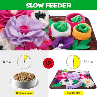 Snuffle Mat for Dogs,Dog Feeding Mat Sniff Mat Interactive Dog Puzzle Mat for Training and Stress Relief Encourages Natural Foraging Skills (Coffee) - color: coffee