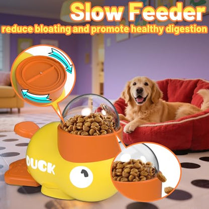 Dog Interactive Treat Dispenser Toy Food Puzzle Slow Feeder Duck-Shaped Dog Puzzle Feeders for Small Medium Dogs Cats IQ Training Reduces Bloating for Healthy Eating (Yellow) - color: YELLOW