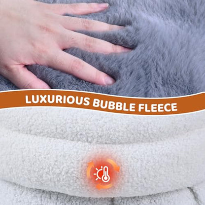 4 in 1 Self Warming Burrow Cat Bed, Pet Hideway Sleeping Cuddle Cave (Style2- Gray) - color: Style- Gray