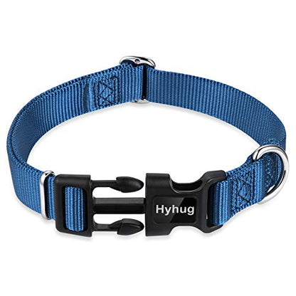 Medium Dog Collar, Blue:Heavy-Duty Quick-Release Nylon Buckle, Adjustable & Durable, Cute Dog Collar (Medium, Classic Blue) - color: Classic Blue, size: Medium