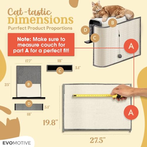 Cat Couch Protector [2- Pack], Natural Sisal, Comes with 2 Playing Balls, Couch Cat Scratcher, Protect Your Couch from Cat Scratching,