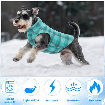 Reginary 10 Pack Large Dog Sweaters Fleece Pet Dog Clothes with Leash Ring Soft Warm Winter Puppy Plaid Shirt(Stylish) - size: Large,8.8-12.1 lb, style: Stylish