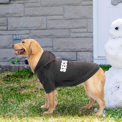 BINGPET Security Dog Hoodies Puppy Sweater Cold Weather Dog Coats Soft Brushed Fleece Pet Clothes Hooded Sweatshirt for Dog Cat - color: #1 Black(Security), size: Small (All Breed Sizes)