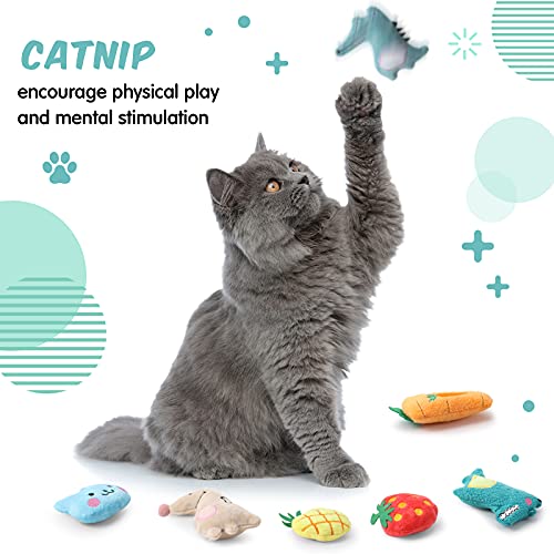 Gejoy 20 Pack Catnip Toys for Indoor Cat Plush Kitten Cat Chew Toys Catnip Kitten Entertaining Interactive Safe Teeth Cleaning Dolls(Lovely) - style: Lovely