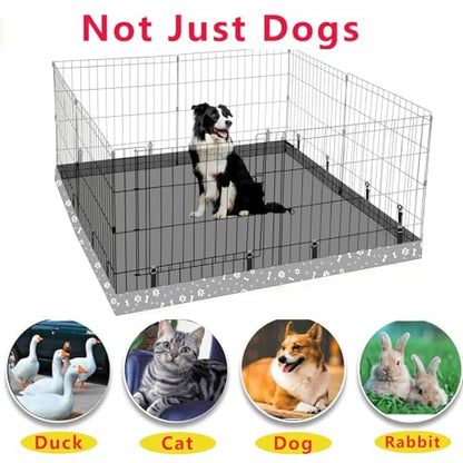 Dog Playpen Square Bottom Pad Fits for 48 Inch 8 Panels Metal Exercise Pet Playpen, Dog Crate Pad Puppy Playpen Pad, Elastic Buckles Connections.(Note: Playpen Not Included) -Gray - color: Gray