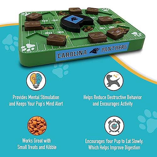Pets First NFL Carolina Panthers Puzzle Toy, Puzzle Treat Dog Toy, Interactive Dog Treat Toy, Dog Puzzle - color: CAROLINA PANTHERS, size: Standard