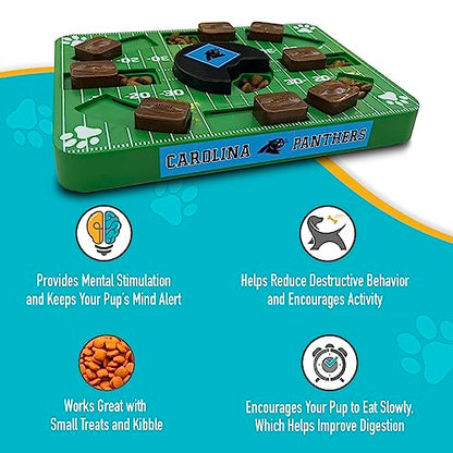 Pets First NFL Carolina Panthers Puzzle Toy, Puzzle Treat Dog Toy, Interactive Dog Treat Toy, Dog Puzzle - color: CAROLINA PANTHERS, size: Standard