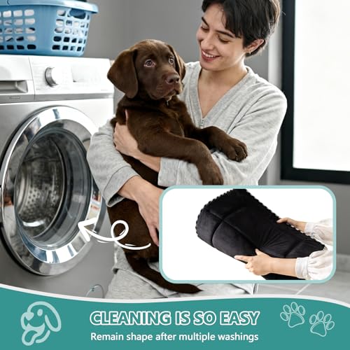 Dog Mat Soft, Pet Bed for Comfortable Rest, Ideal for All Dog Sizes, Machine Washable, Durable & Easy to Clean,48x30x1 in,Black - size: 48x30x1 in