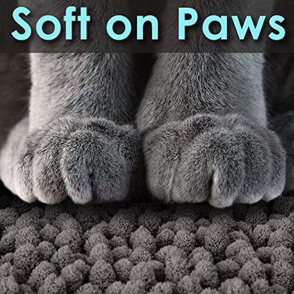 CatGuru Cat Litter Mat, Medium, Extra Large, XXL, Waterproof Litter Box Mat, Non Slip Kitty Litter Mat, Machine Washable Litter Trapping Mat, Soft Litter Tray, Cat Stuff (Medium, Dark/Heavy-Duty) - color: Dark/ Heavy-Duty