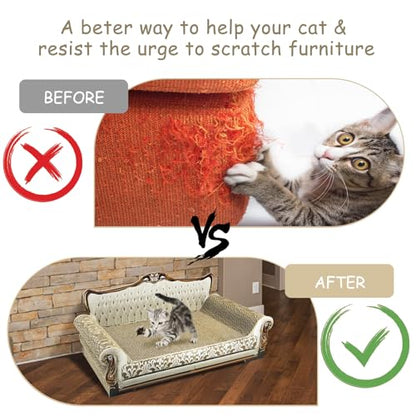 Luxury Cardboard Cat Scratcher Sofa Bed, Couch Shaped Scratching Board, Scratch Lounge with Catnip, Scratcher for Indoor Cats Large Grey - color: Grey Lounge