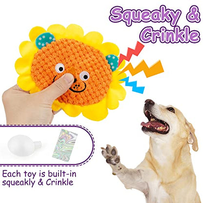 No Stuffing Dog Toys - 8 Pack Squeaky and Crinkle Plush Toys for Small Medium Dogs, Durable for Aggressive Chewers,Cute Puppy Textured Animals - color: 8Pcs Textured Animals