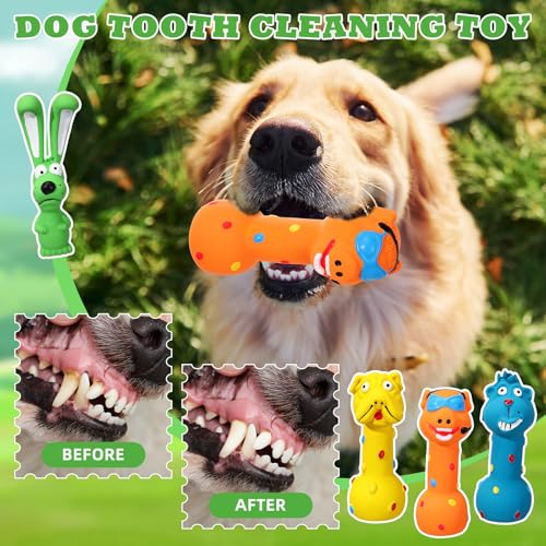 Shappy 20 Pcs Squeaky Dog Toys, Latex Rubber Dog Toys Bulk Soft Squeak Chew Balls Assorted Animals Puppy Fetch Interactive Play for Medium Large Pets(Cute) - style: Cute