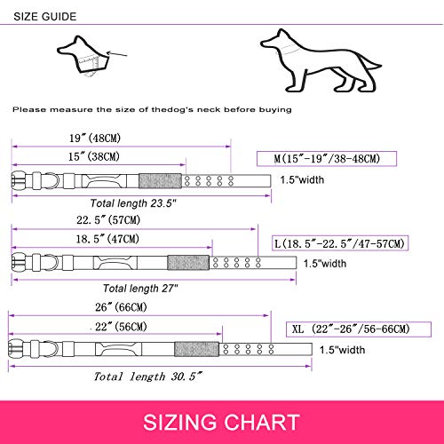 Reflective Dog Collar Heavy Duty Tactical with Control Handle and Metal Buckle for Dog Training(XL,Pink) - color: Pink, size: X-Large (Pack of 1)